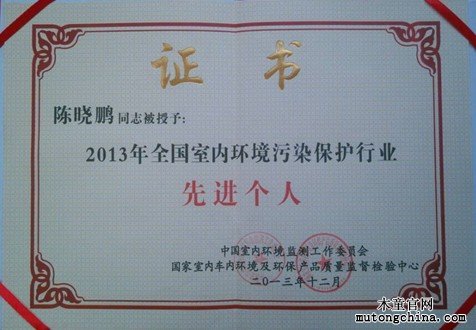 2013年全國室內(nèi)行業(yè)先進個人